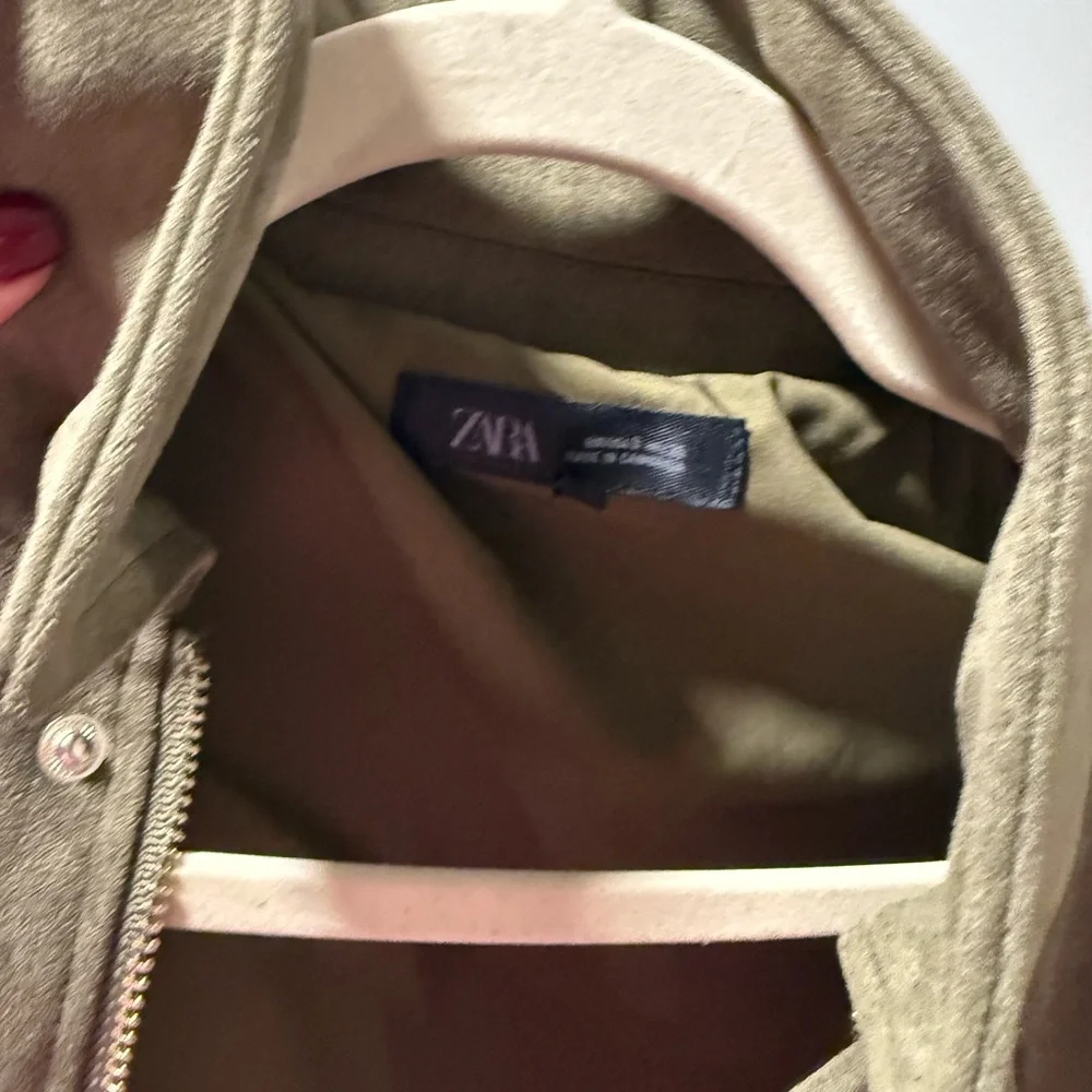 Zara SUEDE EFFECT BOMBER JACKET - Picture 2 of 3